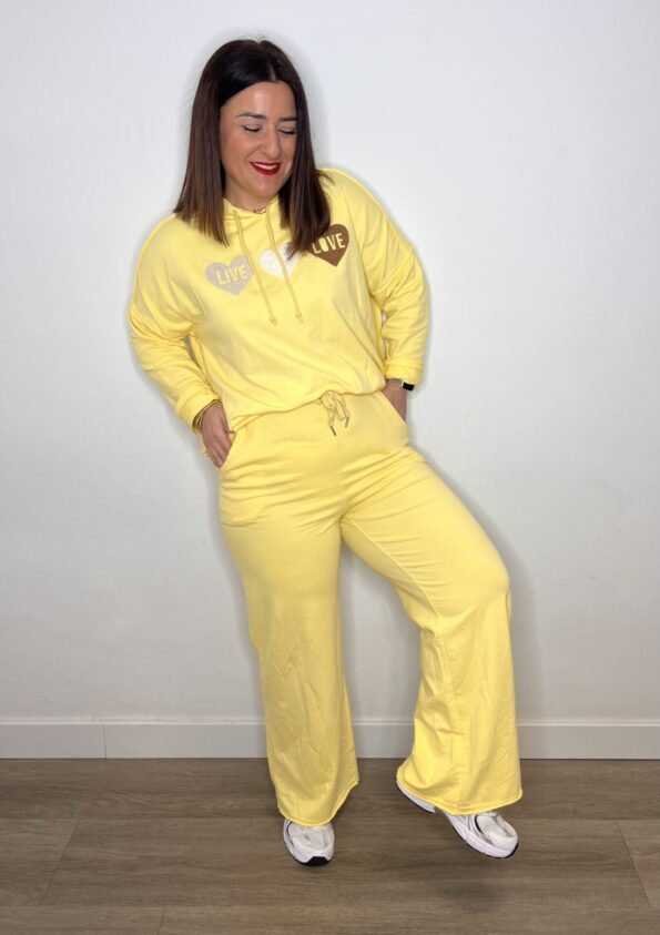 JOGGER recto amarillo algodón