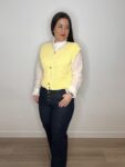 chaleco punto amarillo color temporada primavera 2025 moda mujer