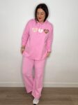 sudadera algodon live love rosa algodon