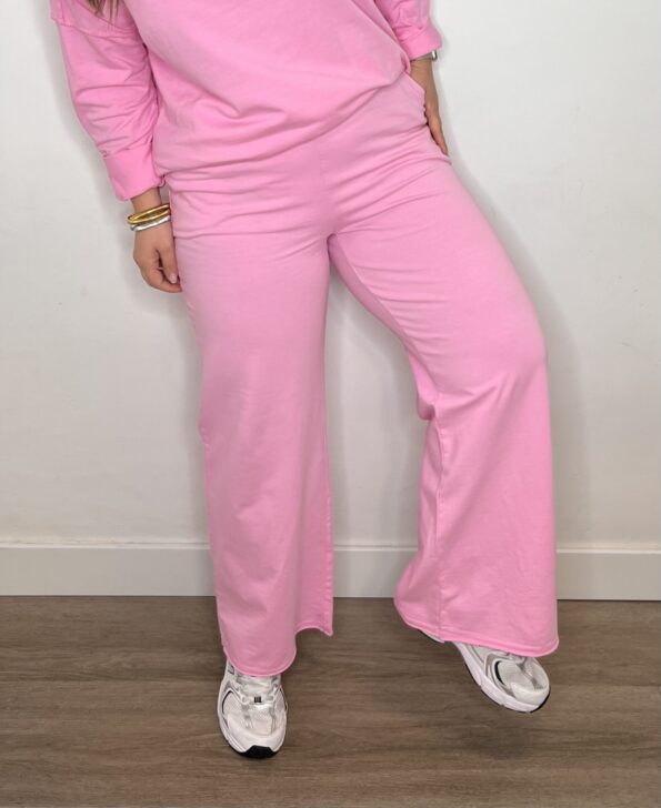 pantalon jogger algodon recto rosa