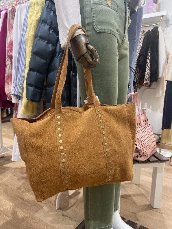 Bolso PIEL shopper tachas BOHO
