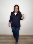chaqueta neopreno azul marino rayas marineras moda mujer tendencias primavera