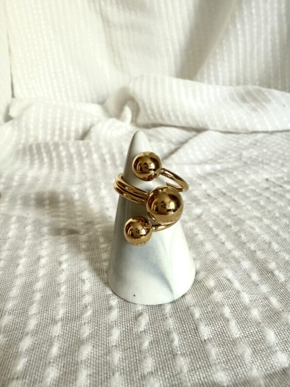 anillo acero triple moda mujer bisuteria