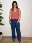 TOP PUNTO CHALECO BOTONES MUJER MODA