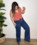 TOP PUNTO CHALECO BOTONES MUJER MODA