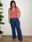 TOP PUNTO CHALECO BOTONES MUJER MODA