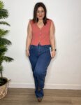 TOP PUNTO CHALECO BOTONES MUJER MODA