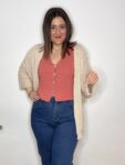 TOP PUNTO CHALECO BOTONES MUJER MODA