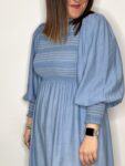 vestido largo mujer moda nido abeja
