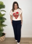 camiseta algodon moda mujer mas amor por favor