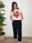 camiseta algodon moda mujer mas amor por favor