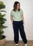 camiseta algodón rayas bordados moda mujer