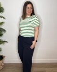 camiseta algodón rayas bordados moda mujer