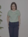 camiseta algodón rayas bordados moda mujer