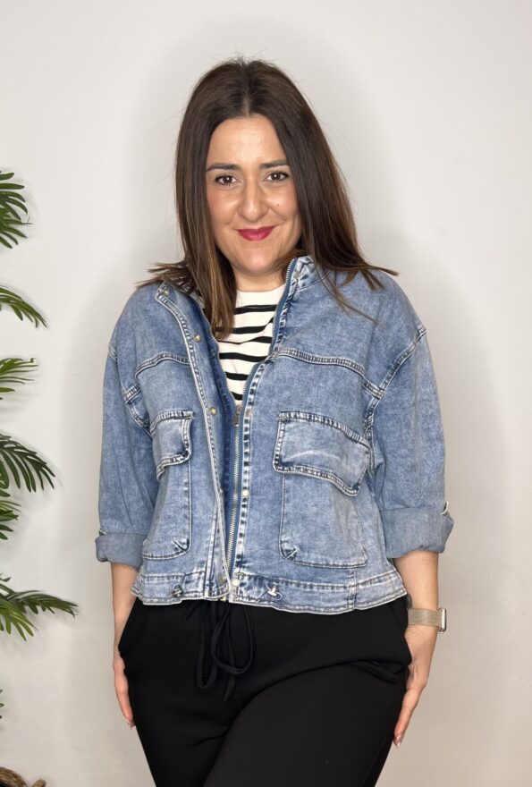 bomber chaqueta denim vaquera moda mujer