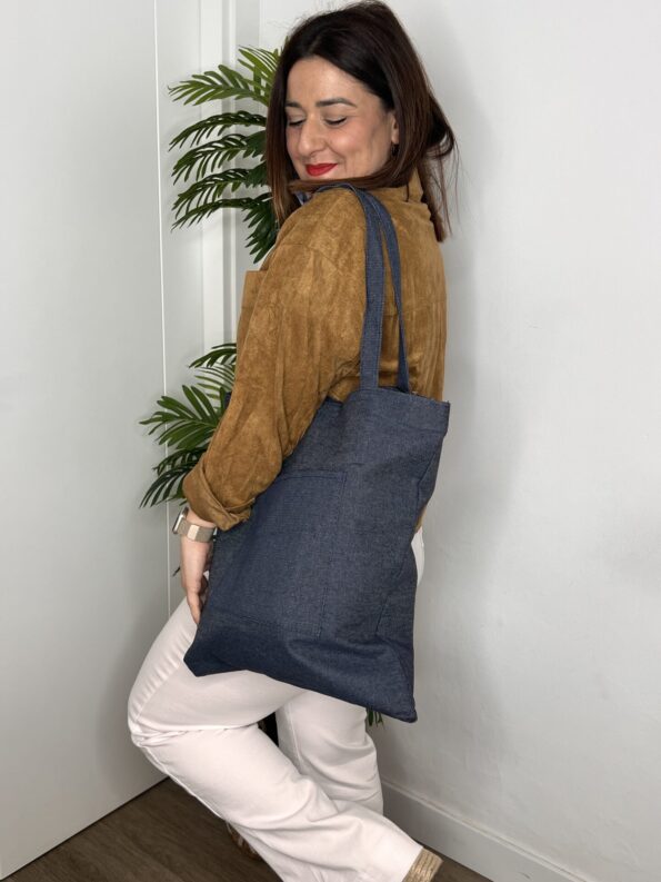 tote bag denim cremallera moda mujer