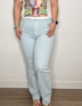 jeans flared wide leg azul cielo moda mujer pushup