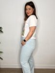 jeans flared wide leg azul cielo moda mujer pushup