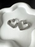 pendientes corazon acero