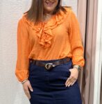 fala denim larga bajo desflecado moda mujer 42 44