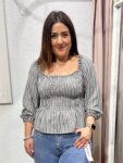 top nido abeja manga abullonada cayetana mujer moda
