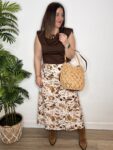 falda print vaca moda mujer chocolate mousse