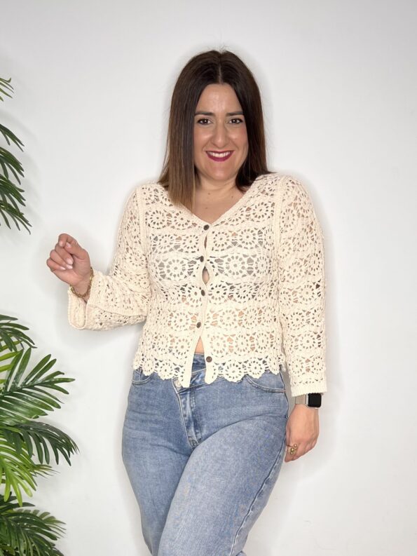 chaqueta moda mujer crochet