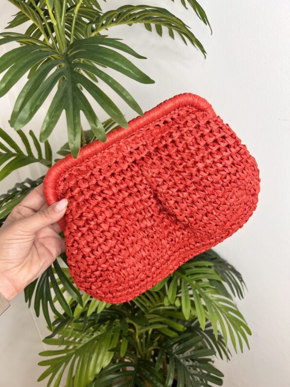 bolso rafia rojo
