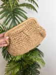 bolso rafia camel