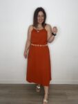 vestido fluido apliques madera moda mujer españa