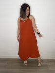 vestido fluido apliques madera moda mujer españa
