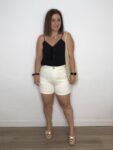 short denim crema blanco moda mujer joven teen