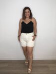 short denim crema blanco moda mujer joven teen