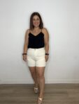 short denim crema blanco moda mujer joven teen