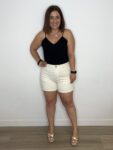 short denim crema blanco moda mujer joven teen