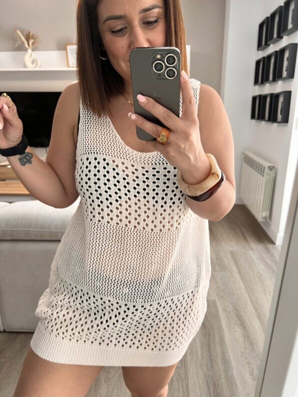 vestido punto calado verano playa piscina mujer tendencia moda