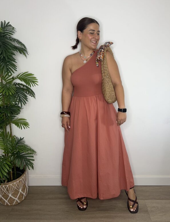 vestido escote hombro al aire 100% algodón moda joven mujer online tendencia verano