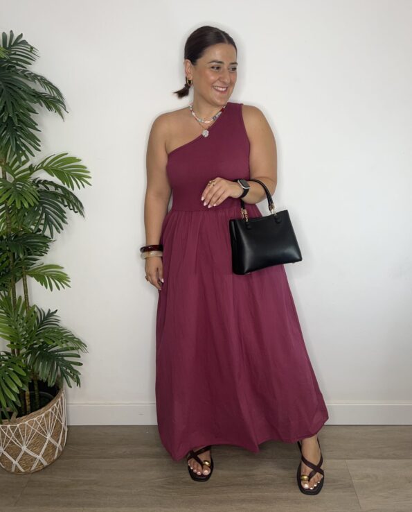 vestido algodón asimétrico  falda bolsillos verano mujer moda online