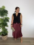 falda satren granate moda mujer tendencias