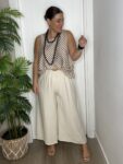 palazzo cinturon rafia pantalon verano moda mujer