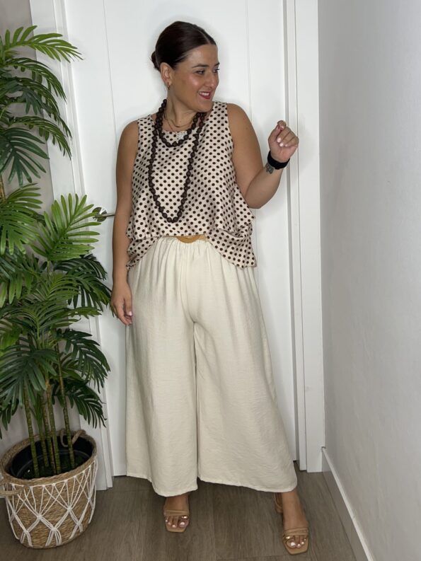 palazzo cinturon rafia pantalon verano moda mujer