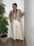 palazzo cinturon rafia pantalon verano moda mujer