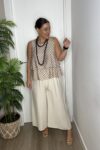 palazzo cinturon rafia pantalon verano moda mujer