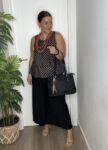 negro palazzo cinturon rafia pantalon verano moda mujer