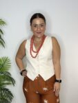 collar cuentas forrado de tela