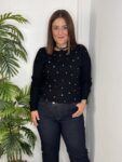 jersey negro con espejos moda mujer invierno 2025 tendencias otoño