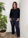 jersey negro con espejos moda mujer invierno 2025 tendencias otoño
