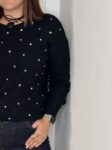 jersey negro con espejos moda mujer invierno 2025 tendencias otoño