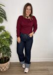 pantalon vaquero con vuelta recto moda joven