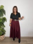 vestido combinado GRANATE moda mujer joven tendencia moda 2025